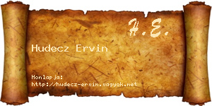 Hudecz Ervin névjegykártya