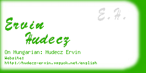 ervin hudecz business card